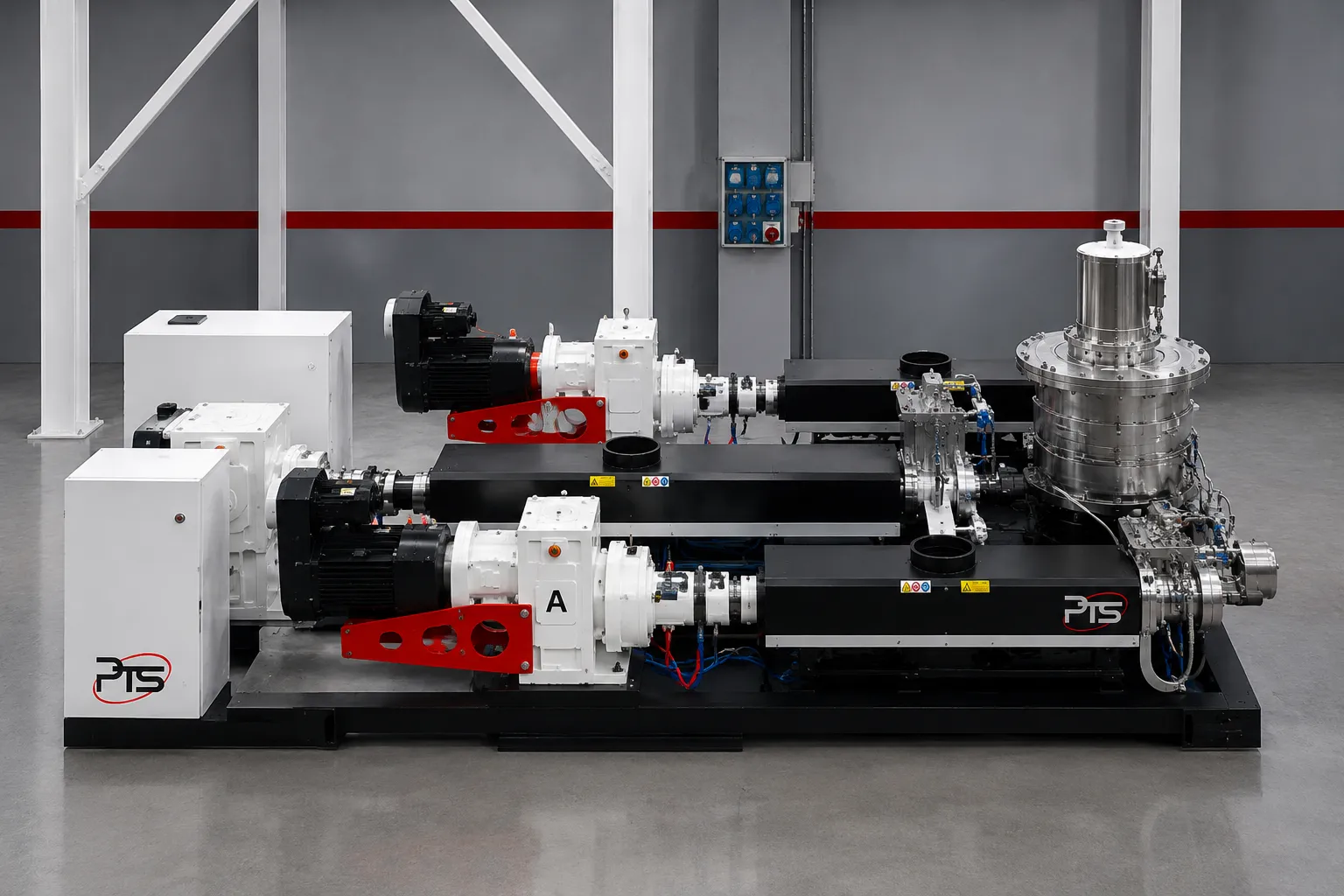 PTS coextrusion line installed in an industrial production environment